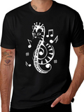 Musical Cat Treble Clef Graphic Tee