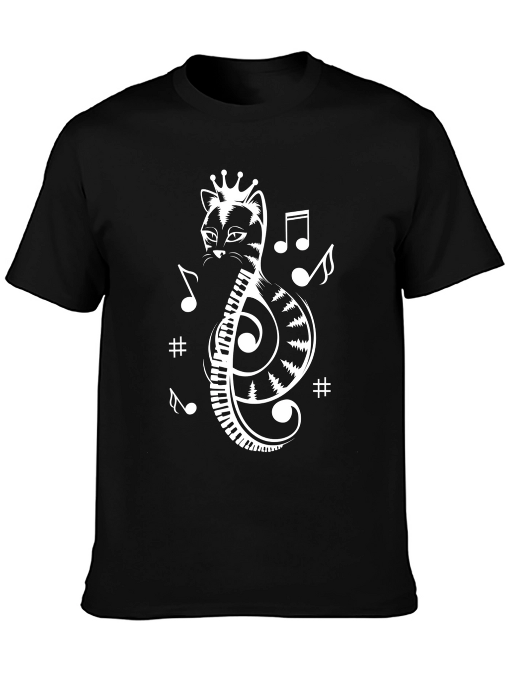 Musical Cat Treble Clef Graphic Tee