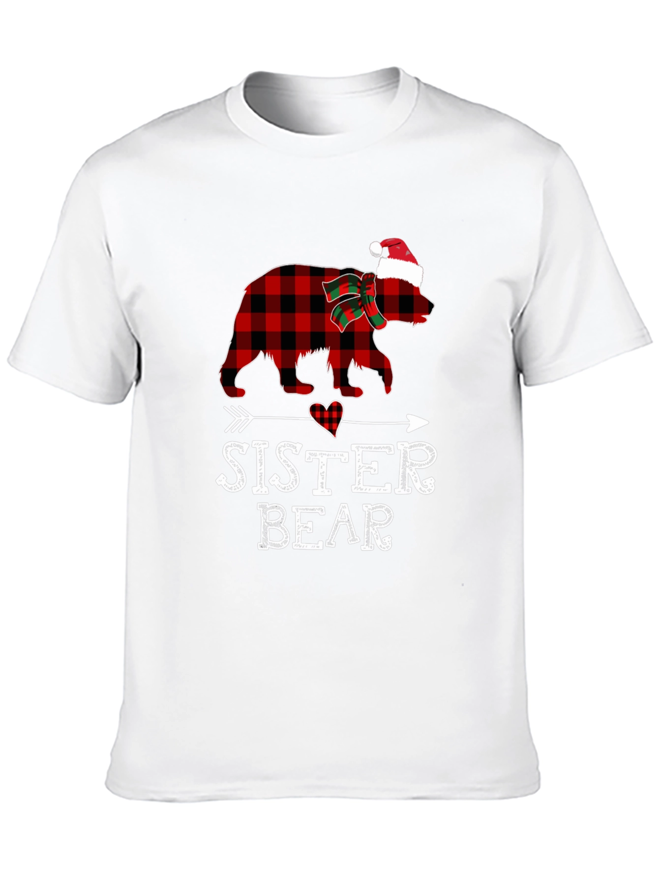 Sister Bear Plaid Christmas T-Shirt