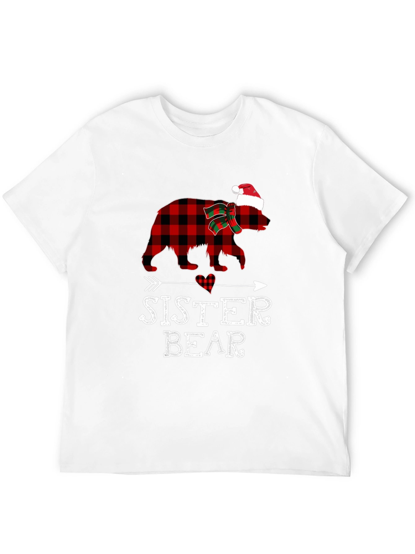 Sister Bear Plaid Christmas T-Shirt