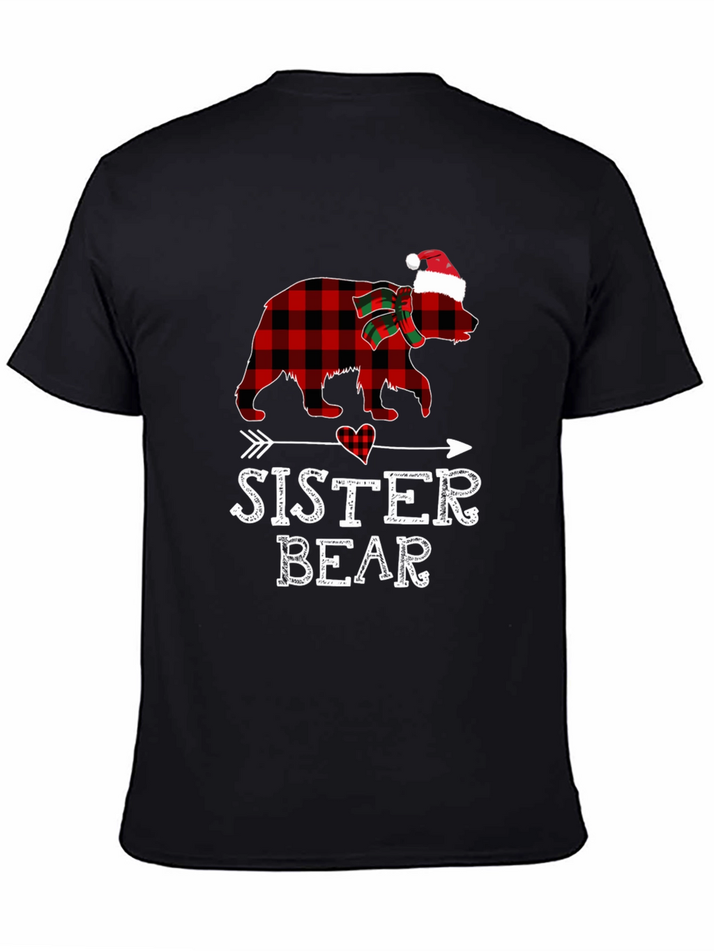 Sister Bear Plaid Christmas T-Shirt