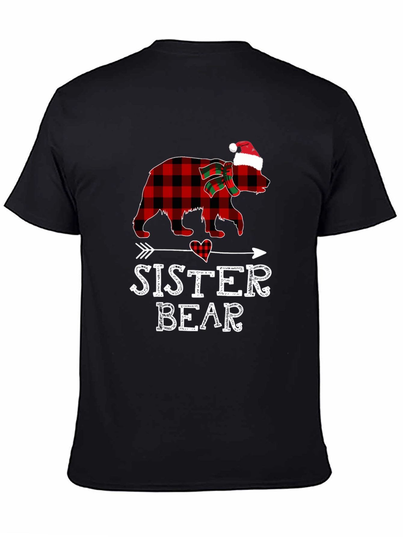 Sister Bear Plaid Christmas T-Shirt