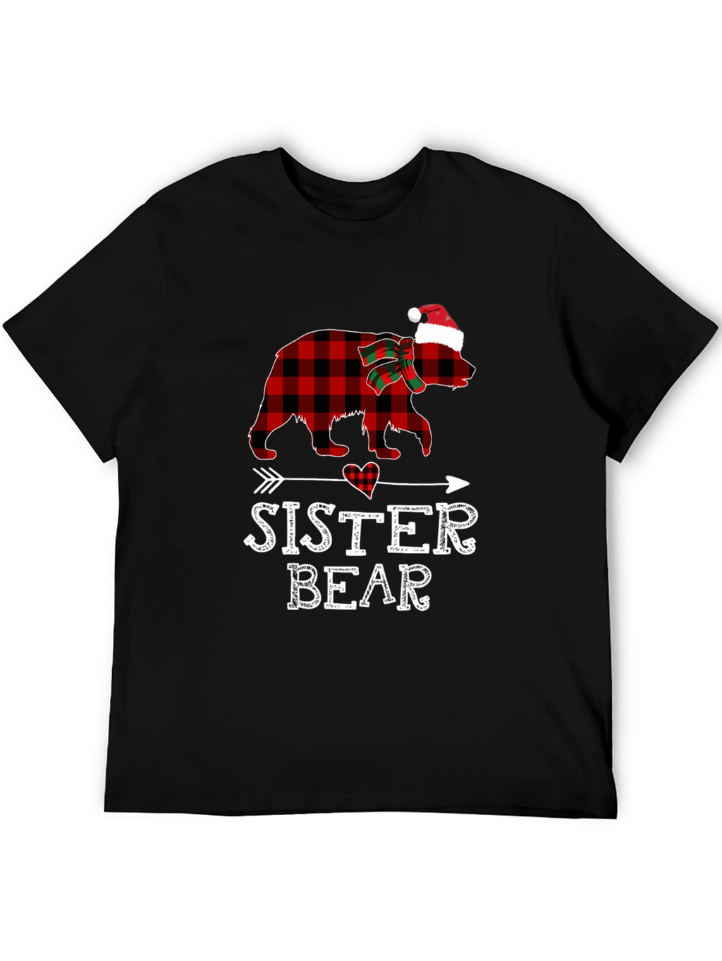 Sister Bear Plaid Christmas T-Shirt
