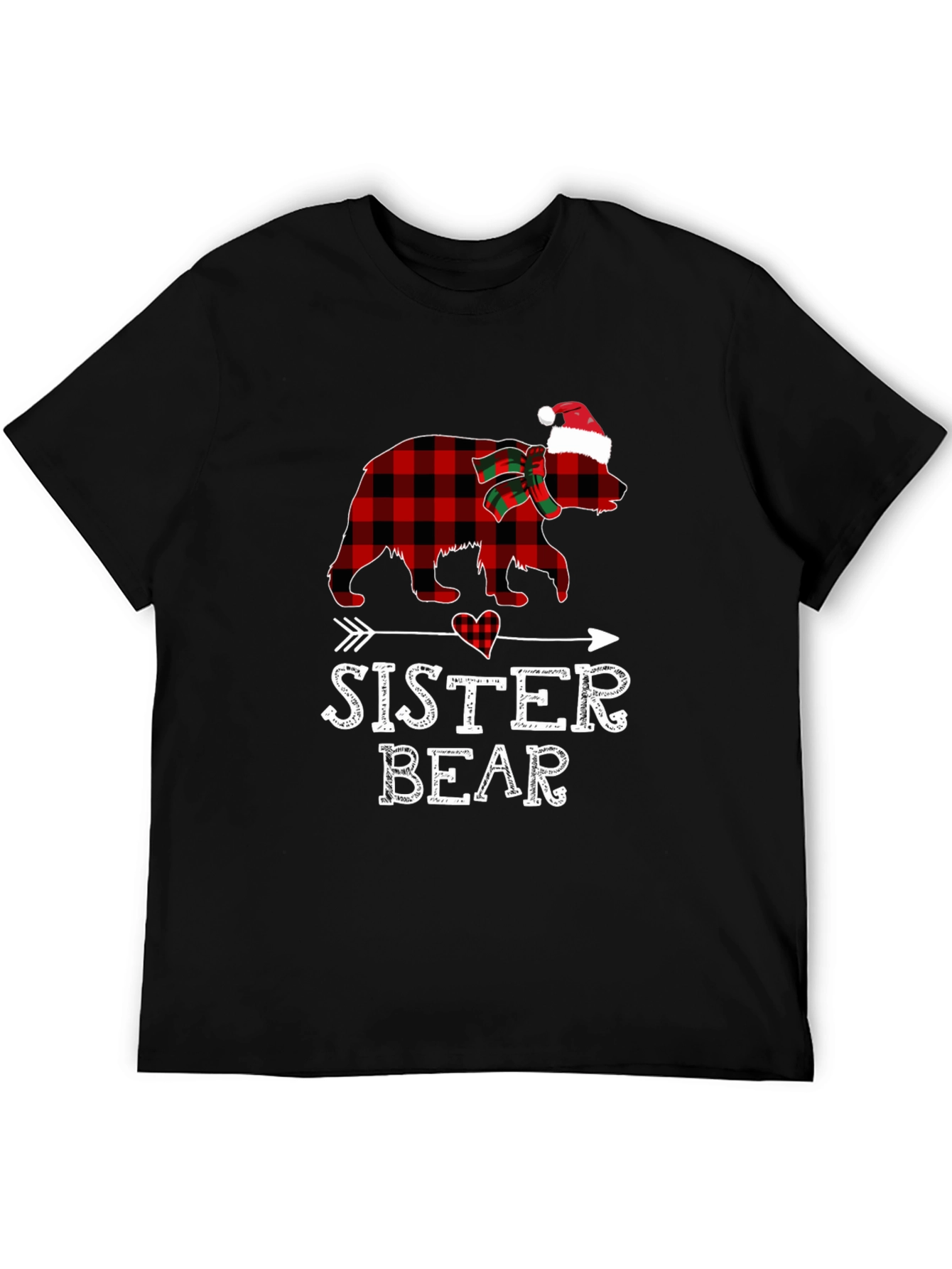 Sister Bear Plaid Christmas T-Shirt