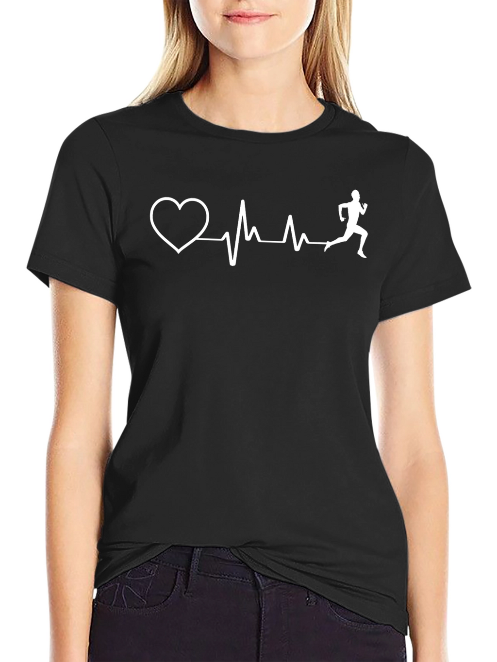 Heartbeat Runner Graphic Tee - Black