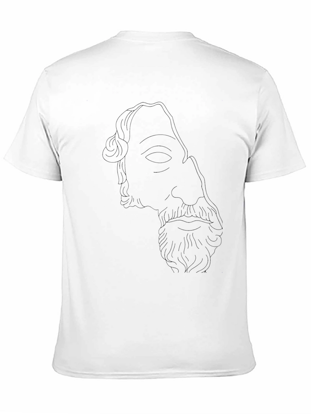 Mens Black T-Shirt with Ancient Bust Outline
