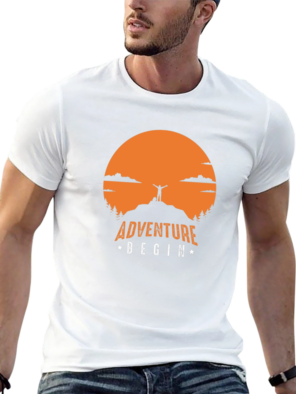 Adventure Begin T-Shirt | Mountain Top Graphic Tee