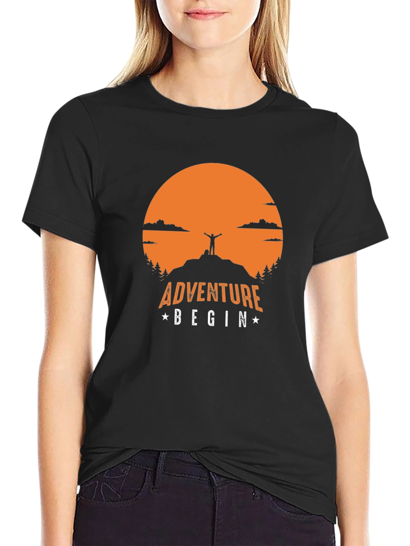 Adventure Begin T-Shirt | Mountain Top Graphic Tee
