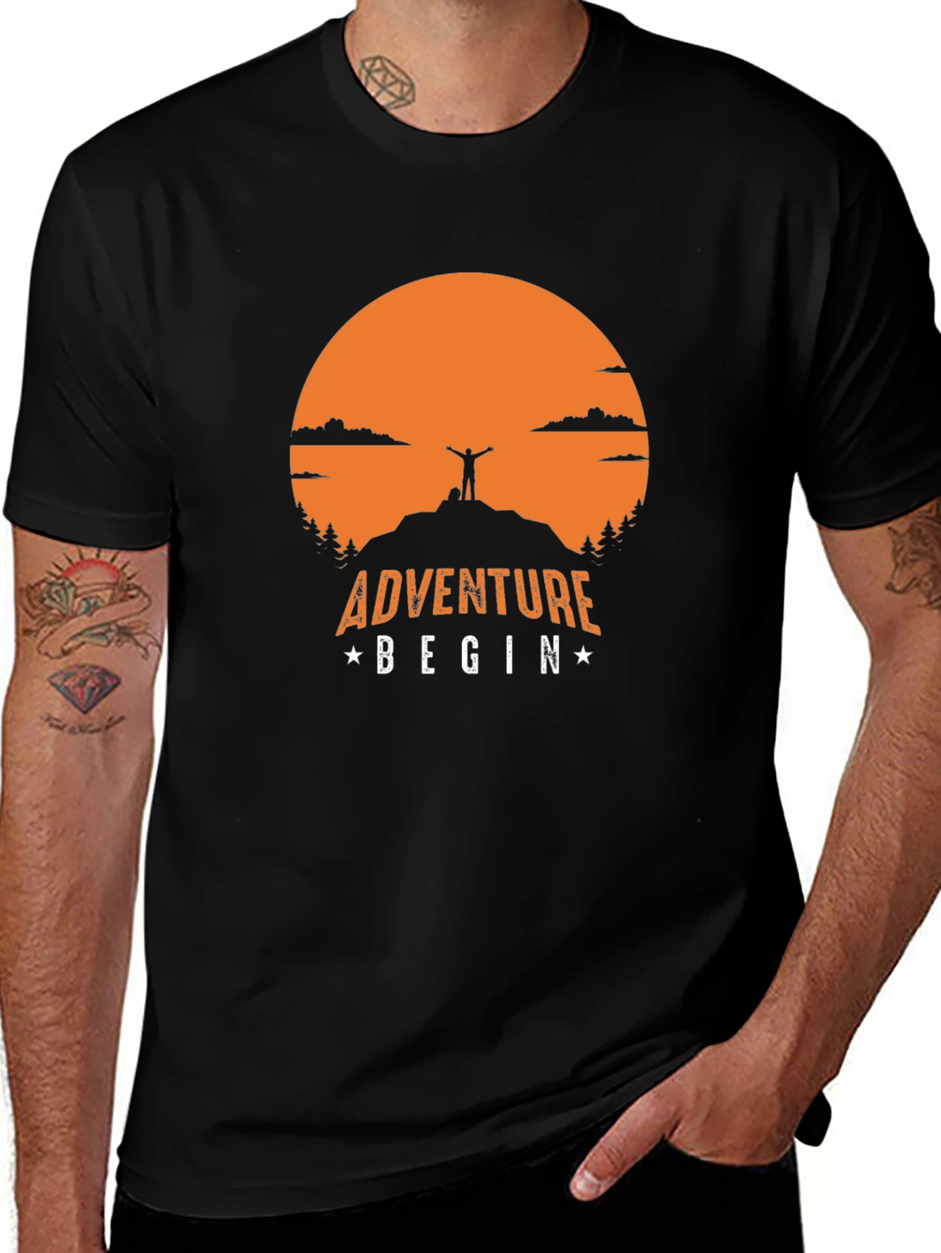 Adventure Begin T-Shirt | Mountain Top Graphic Tee