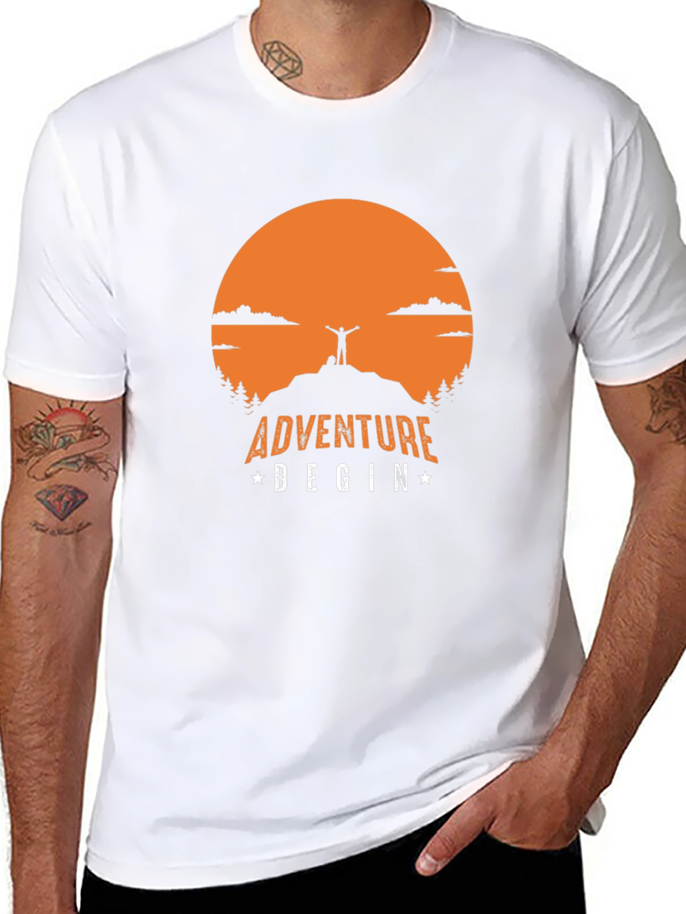 Adventure Begin T-Shirt | Mountain Top Graphic Tee