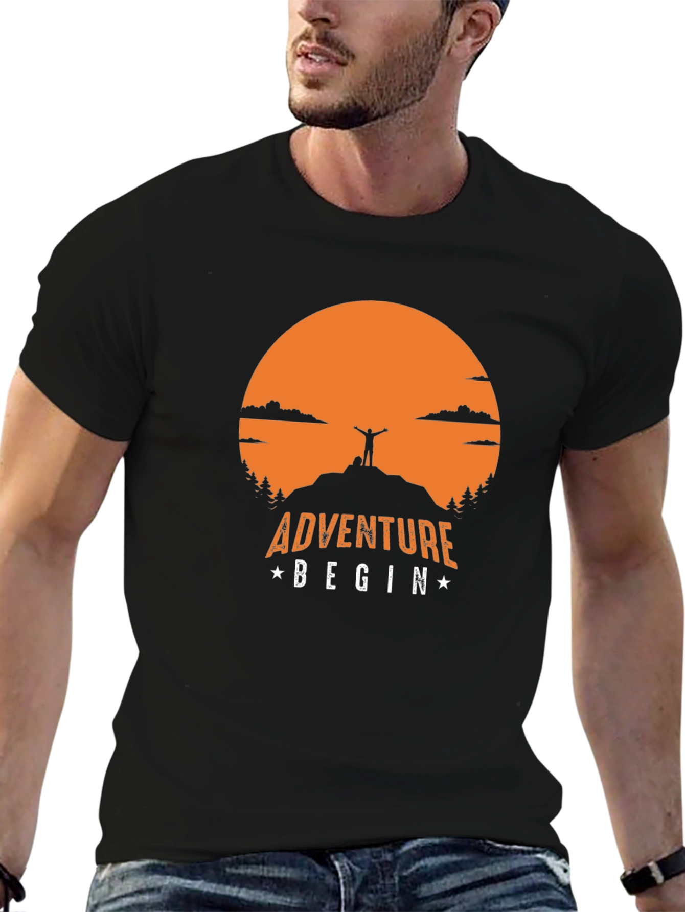 Adventure Begin T-Shirt | Mountain Top Graphic Tee
