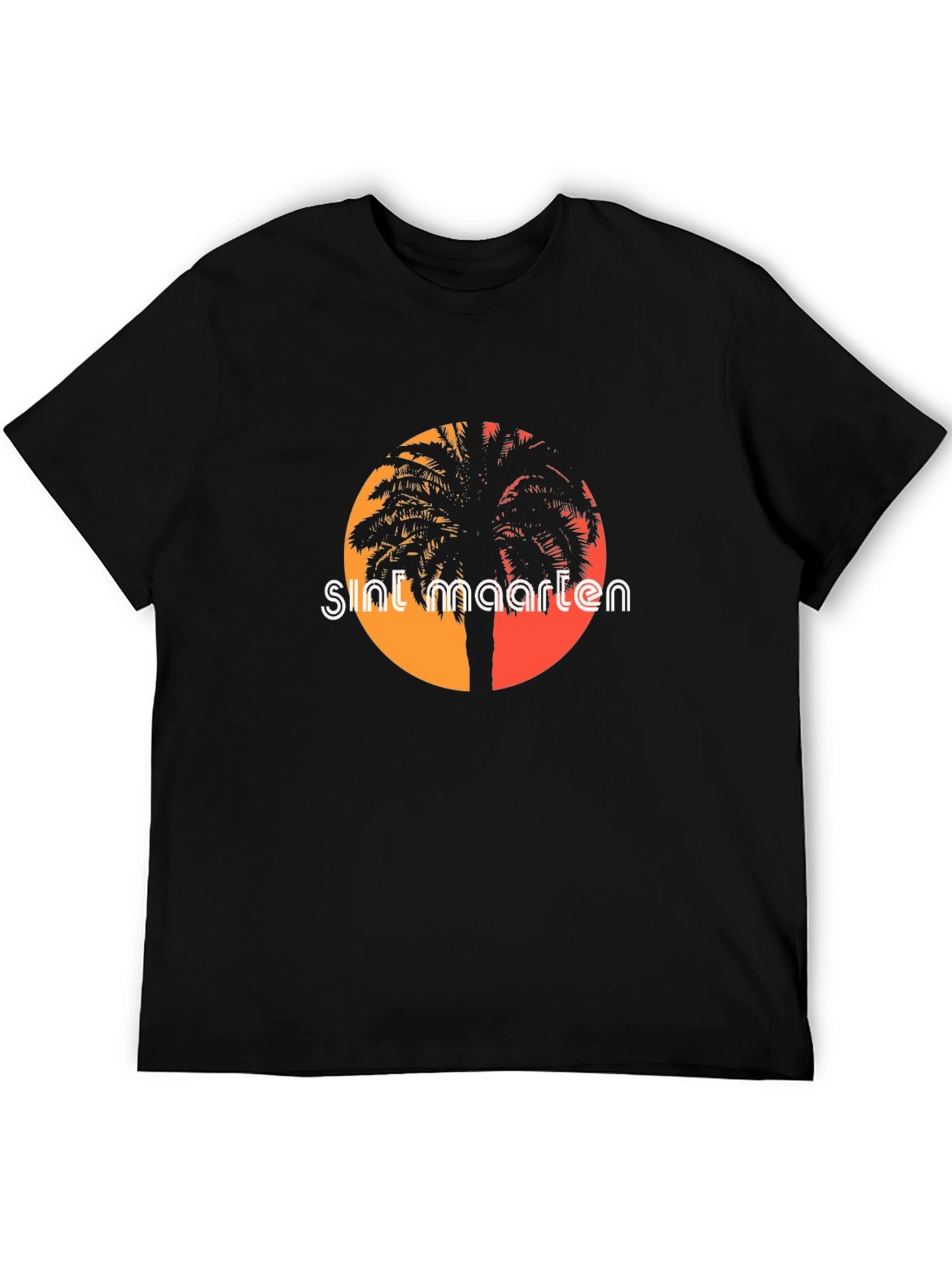 Sint Maarten Palm Tee - Island Sunset Vibes