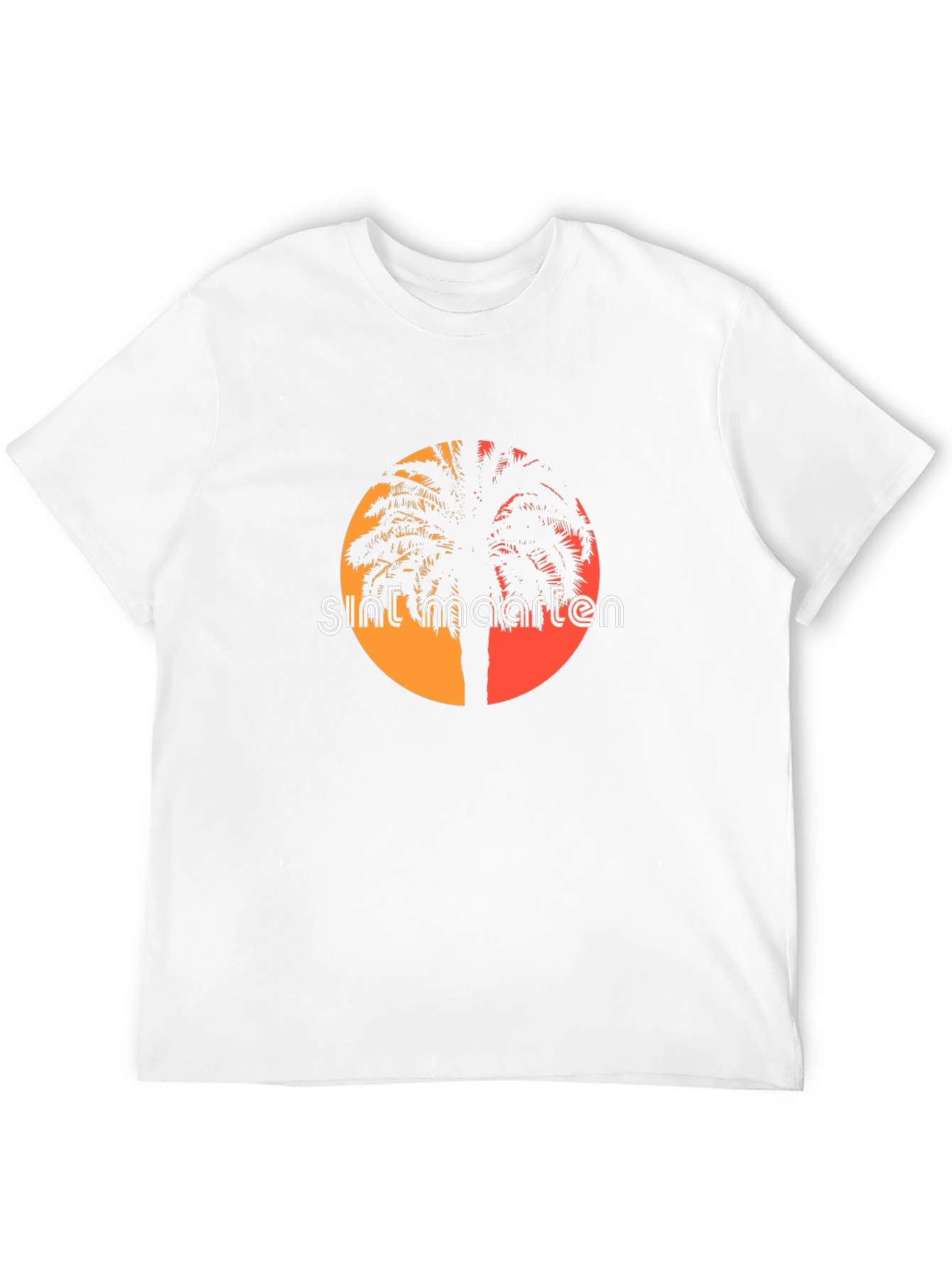 Sint Maarten Palm Tee - Island Sunset Vibes