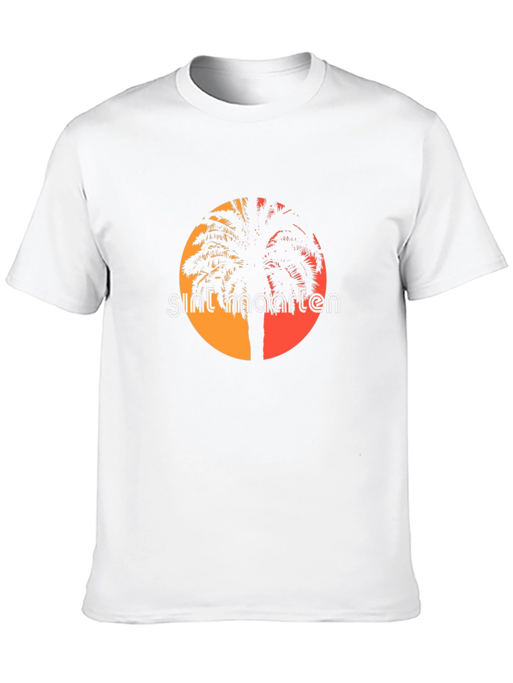 Sint Maarten Palm Tee - Island Sunset Vibes