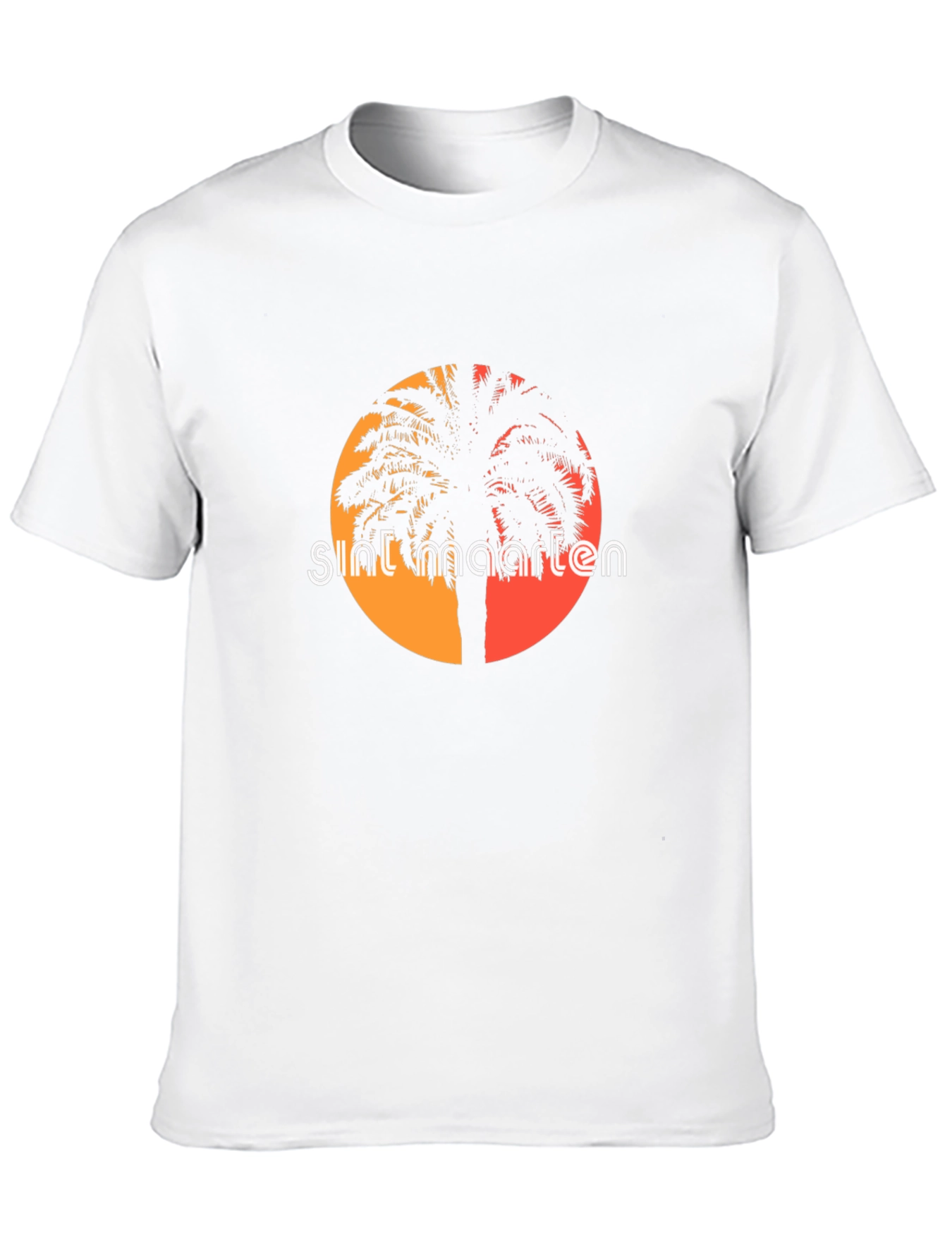 Sint Maarten Palm Tee - Island Sunset Vibes