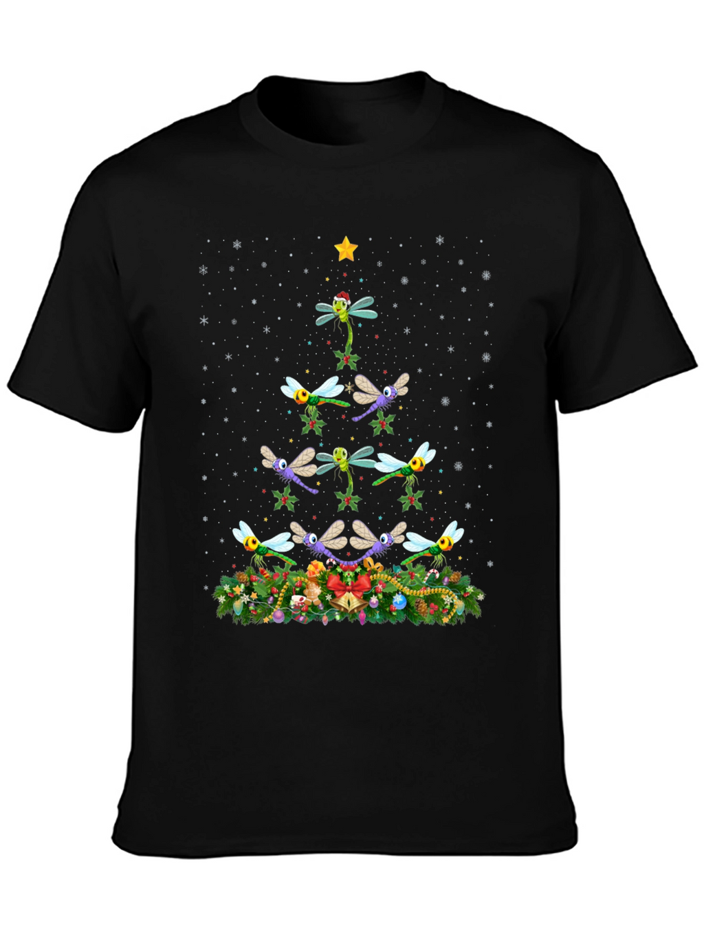 Dragonfly Christmas Tree T-Shirt