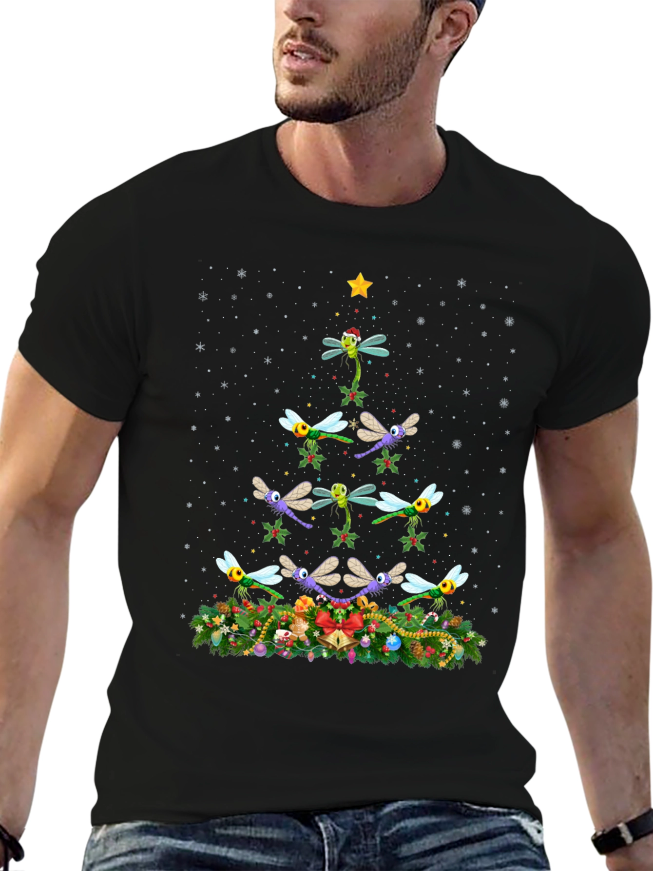 Dragonfly Christmas Tree T-Shirt
