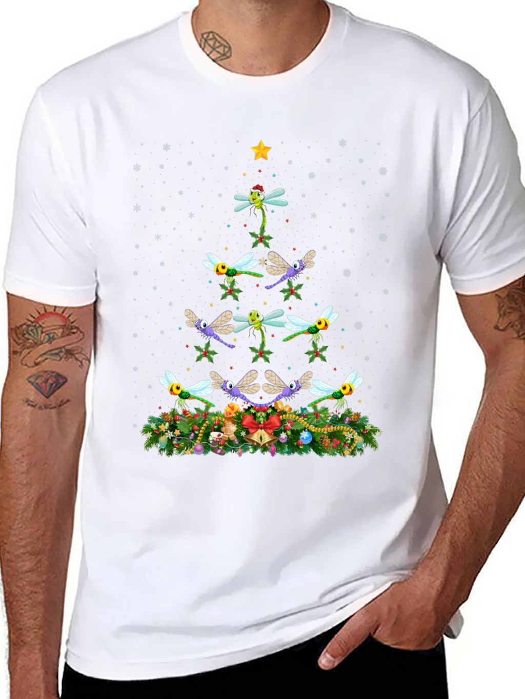 Dragonfly Christmas Tree T-Shirt