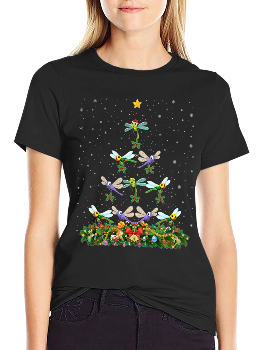 Dragonfly Christmas Tree T-Shirt