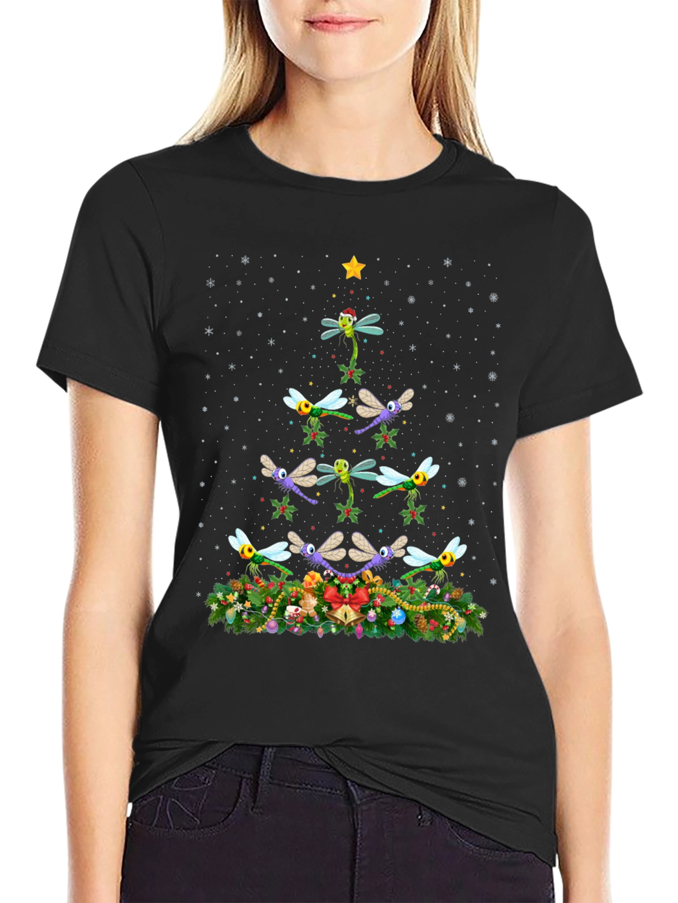 Dragonfly Christmas Tree T-Shirt