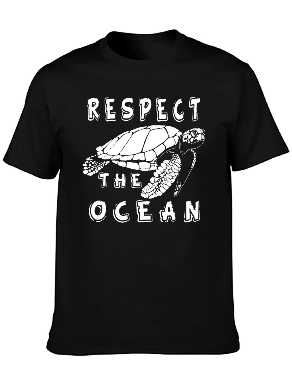 Respect The Ocean Turtle Graphic T-Shirt