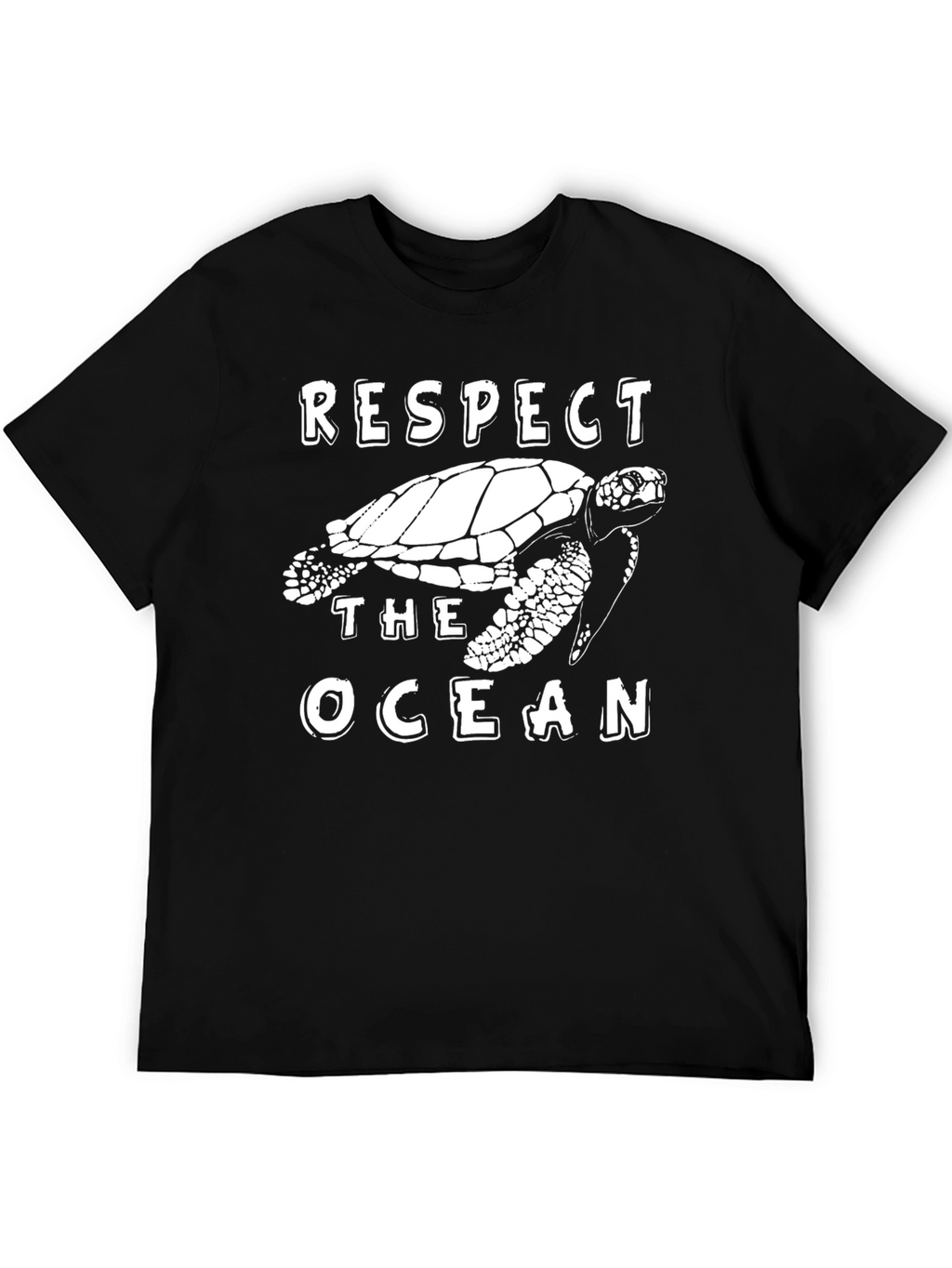 Respect The Ocean Turtle Graphic T-Shirt