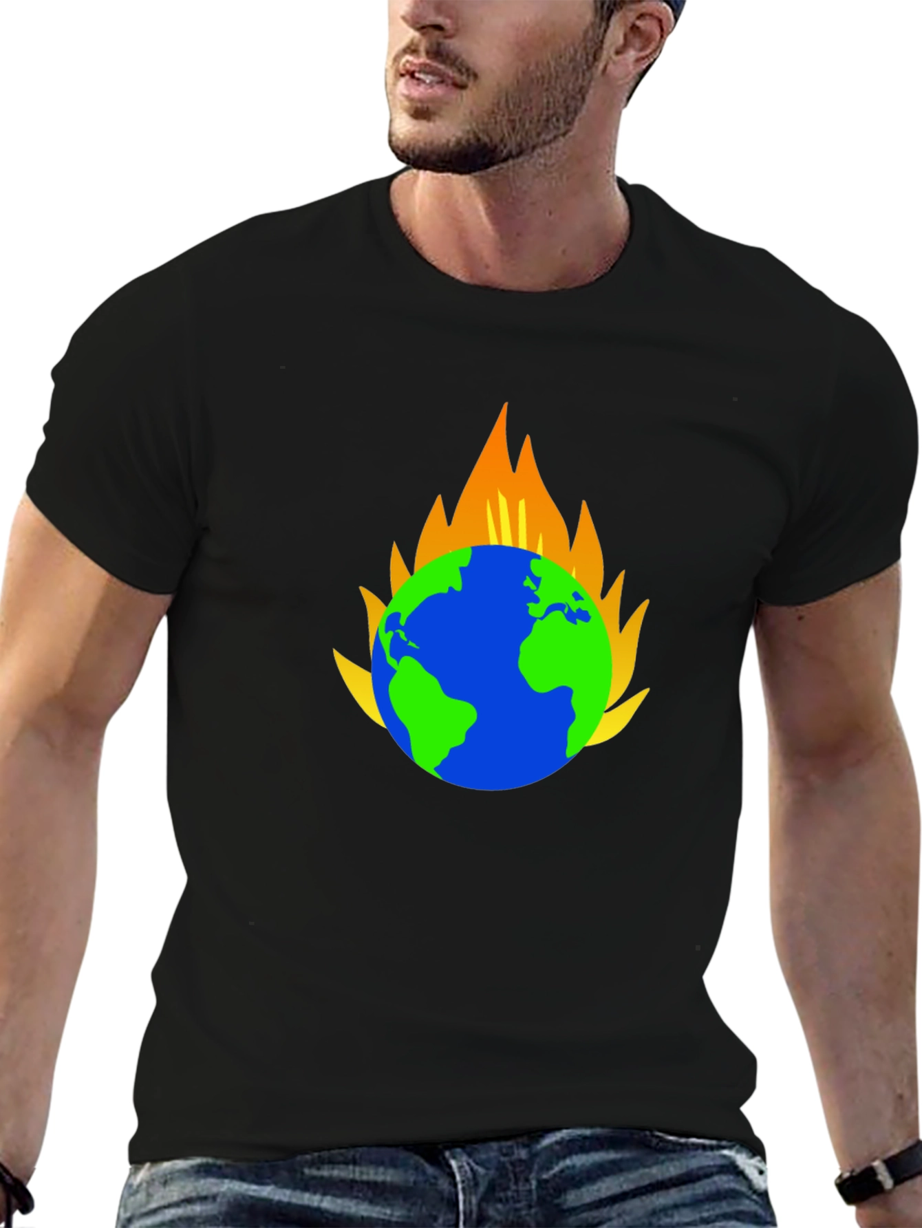 Earth on Fire Graphic T-Shirt - Black