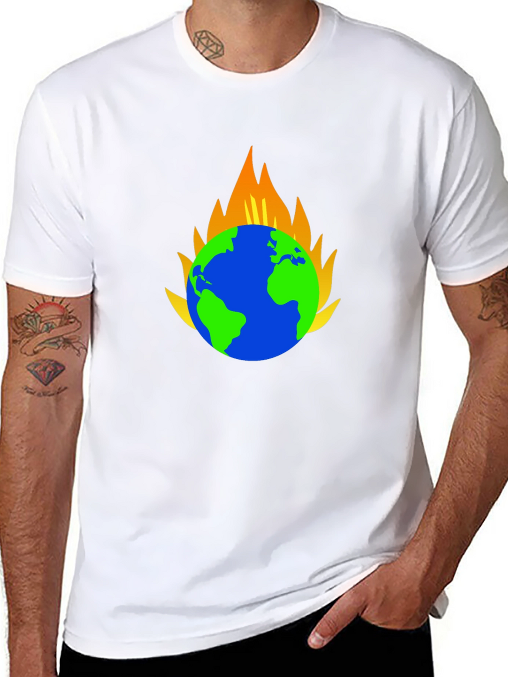 Earth on Fire Graphic T-Shirt - Black