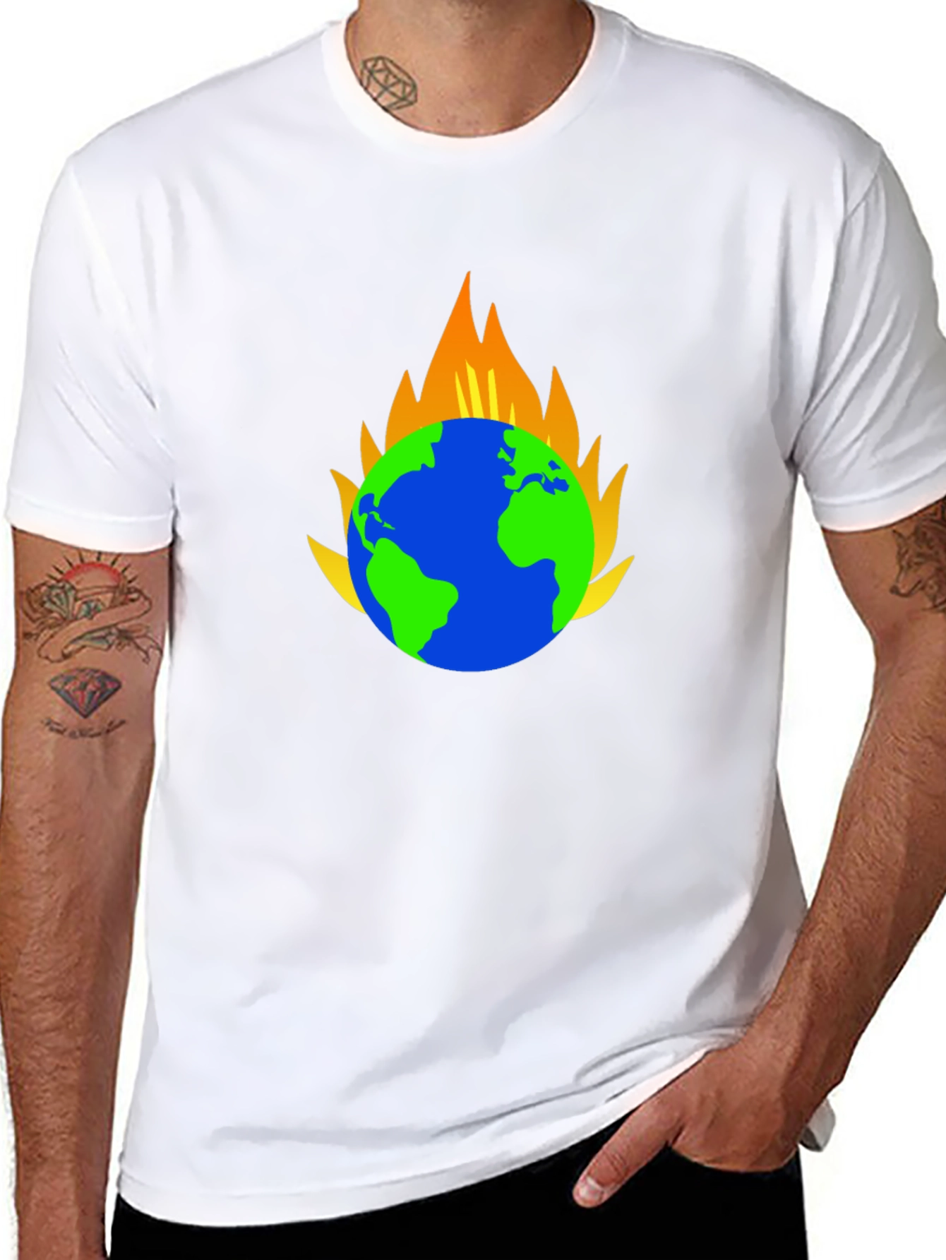 Earth on Fire Graphic T-Shirt - Black