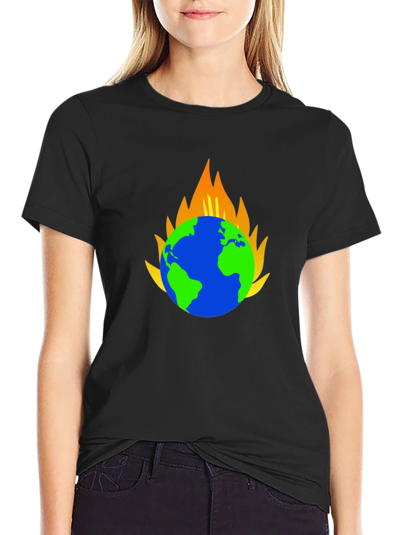 Earth on Fire Graphic T-Shirt - Black