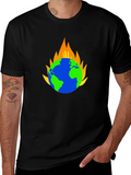 Earth on Fire Graphic T-Shirt - Black