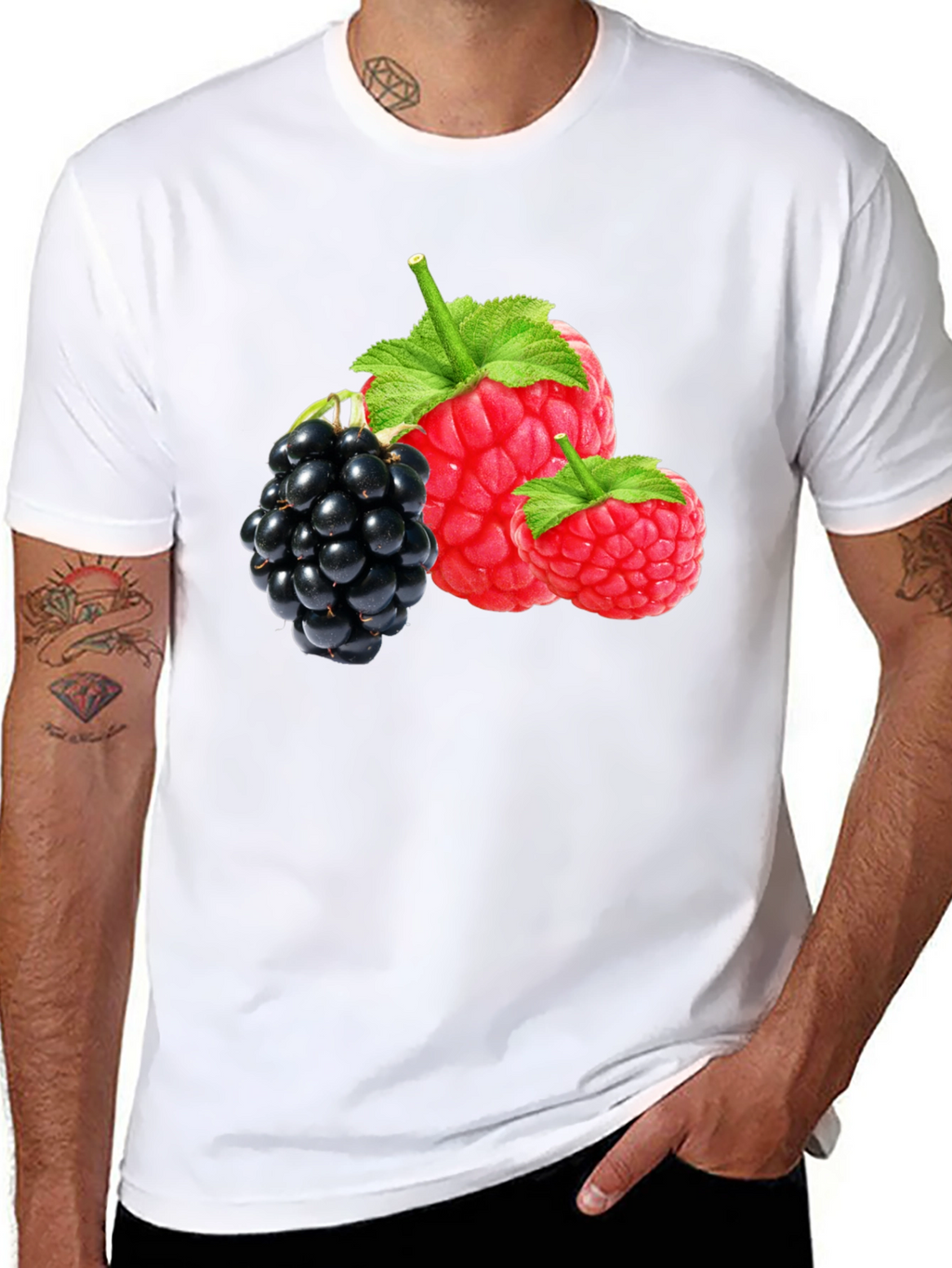 Raspberry and Blackberry Graphic T-Shirt