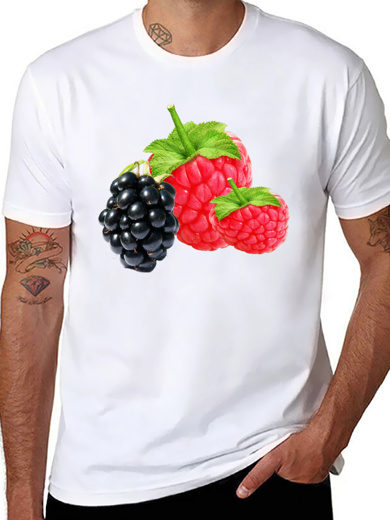 Raspberry and Blackberry Graphic T-Shirt