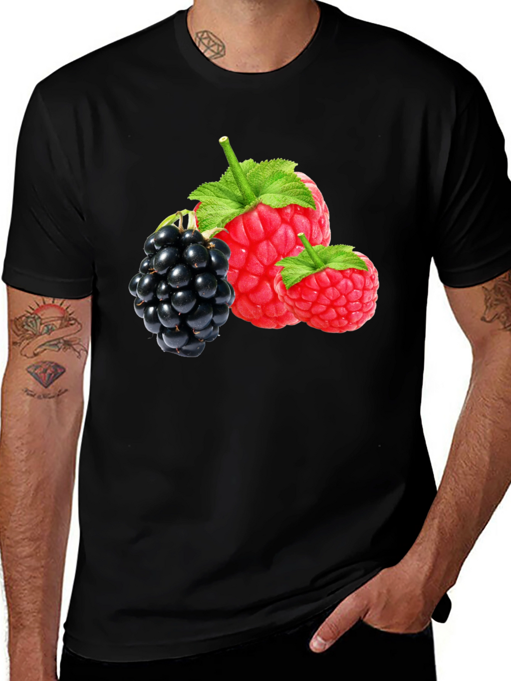 Raspberry and Blackberry Graphic T-Shirt