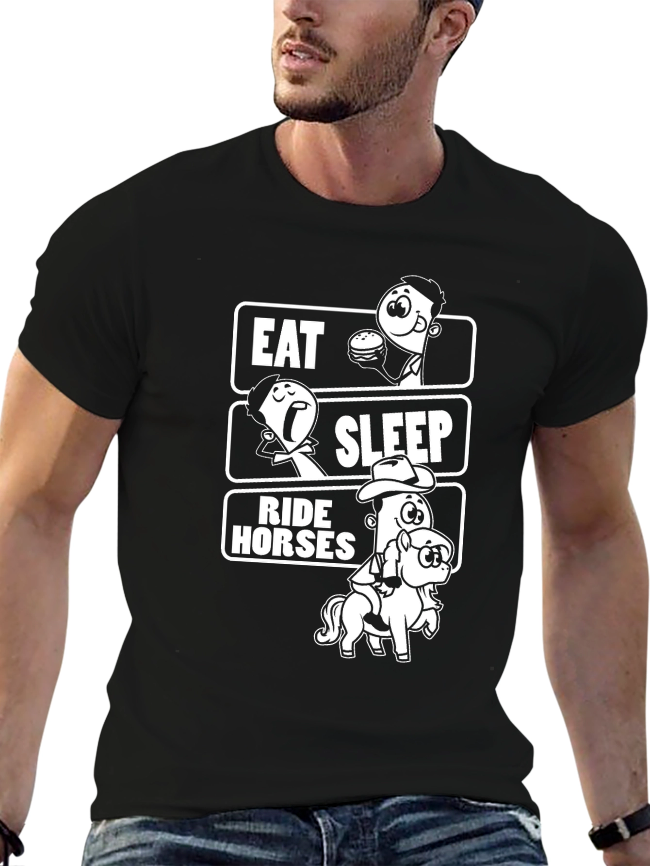 Eat Sleep Ride Horses Funny T-Shirt