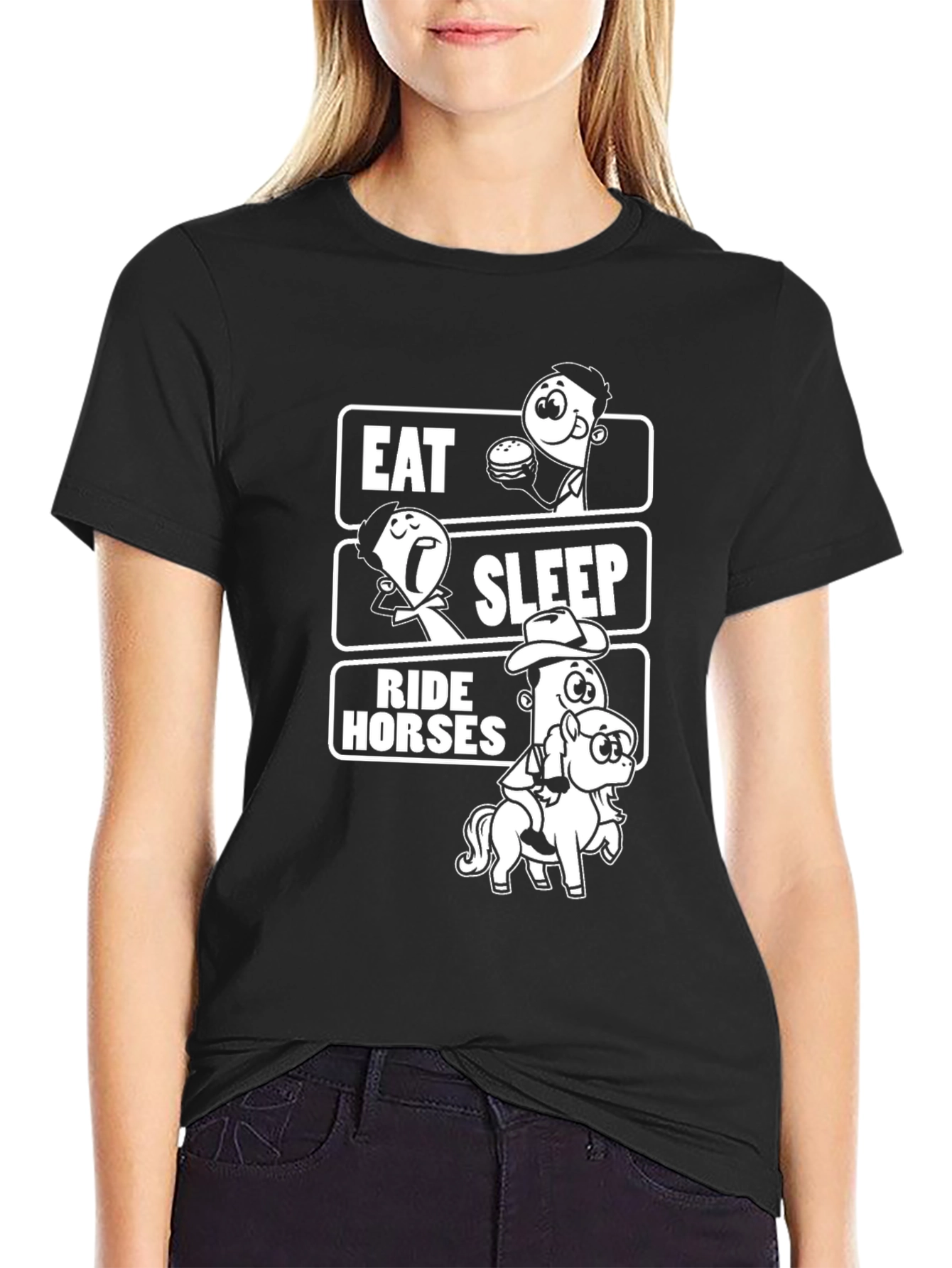 Eat Sleep Ride Horses Funny T-Shirt