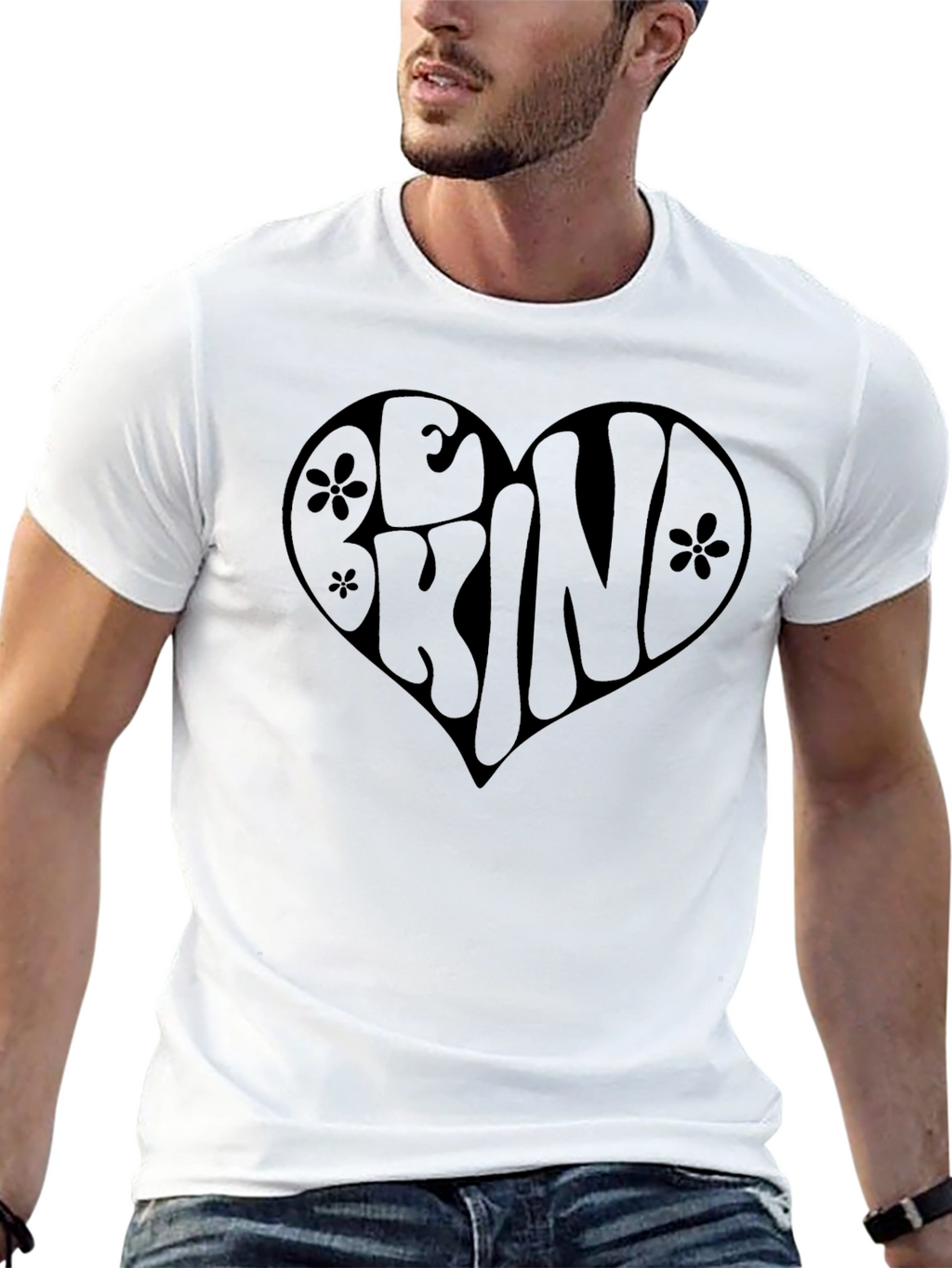 Be Kind Heart Graphic Tee - Black