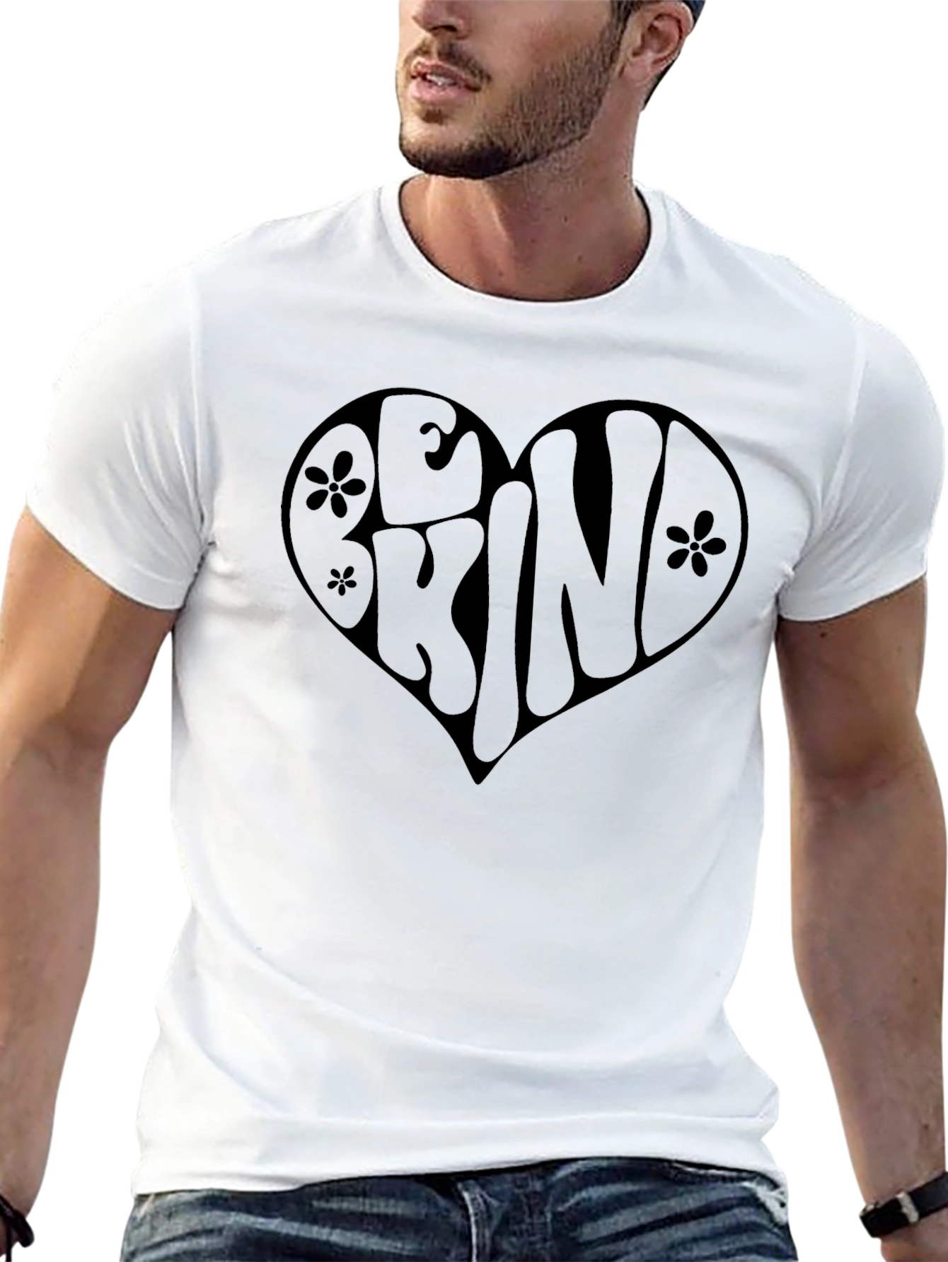 Be Kind Heart Graphic Tee - Black