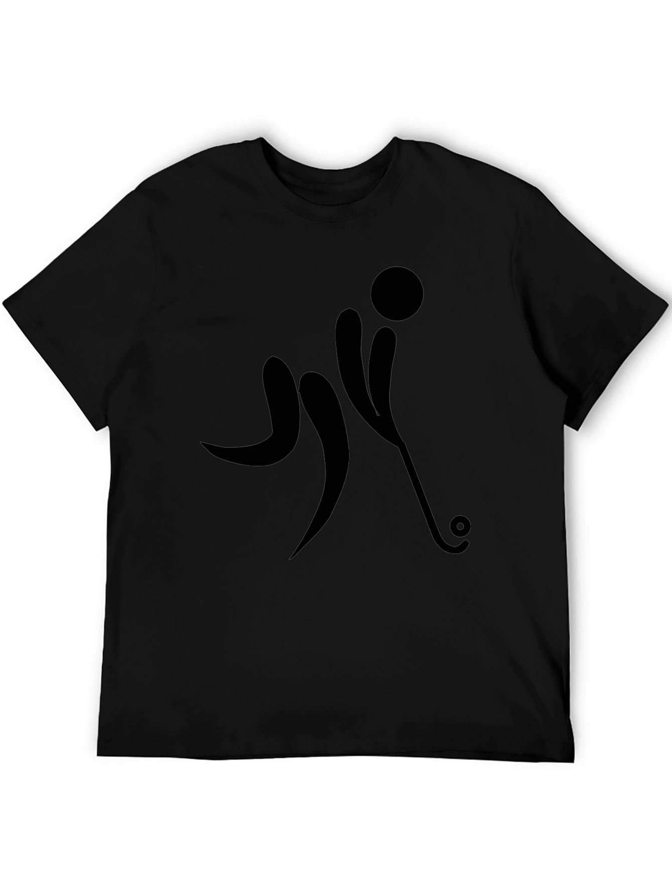 Black Hockey Player Graphic T-Shirt