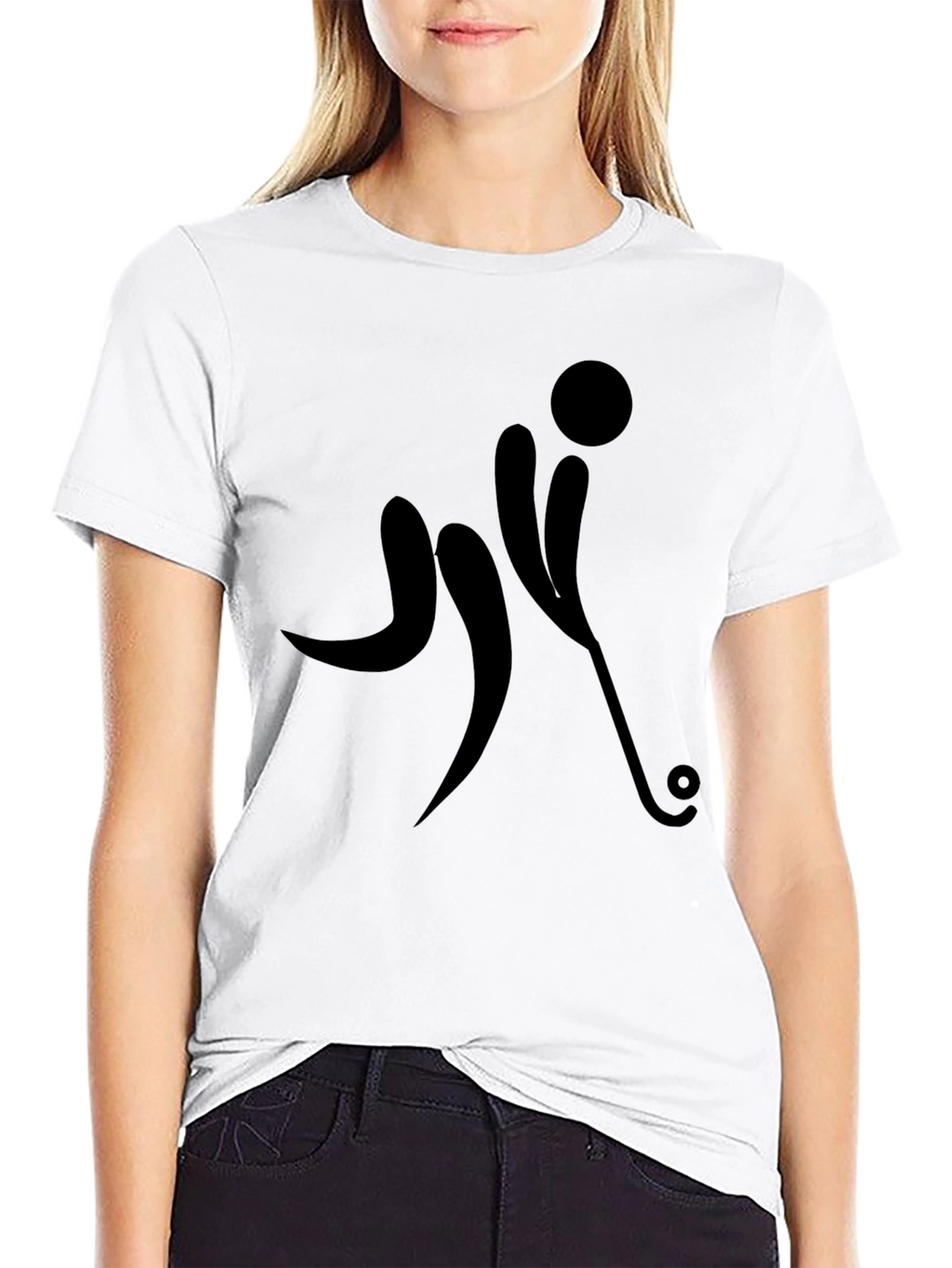 Black Hockey Player Graphic T-Shirt