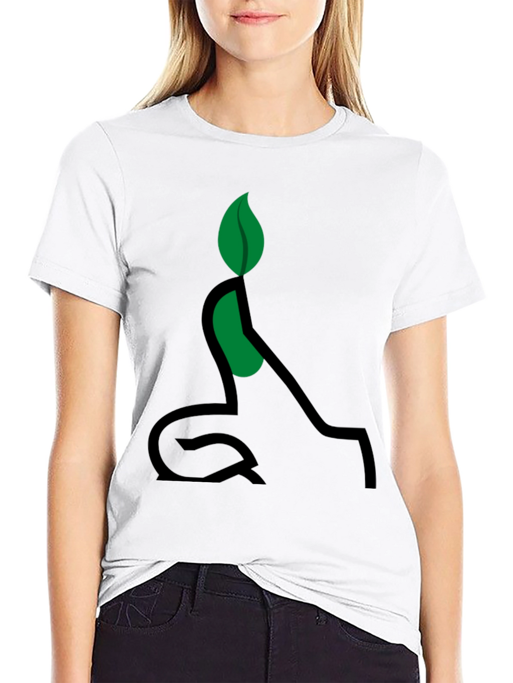 Eco-Friendly Plant Yoga T-Shirt - Black