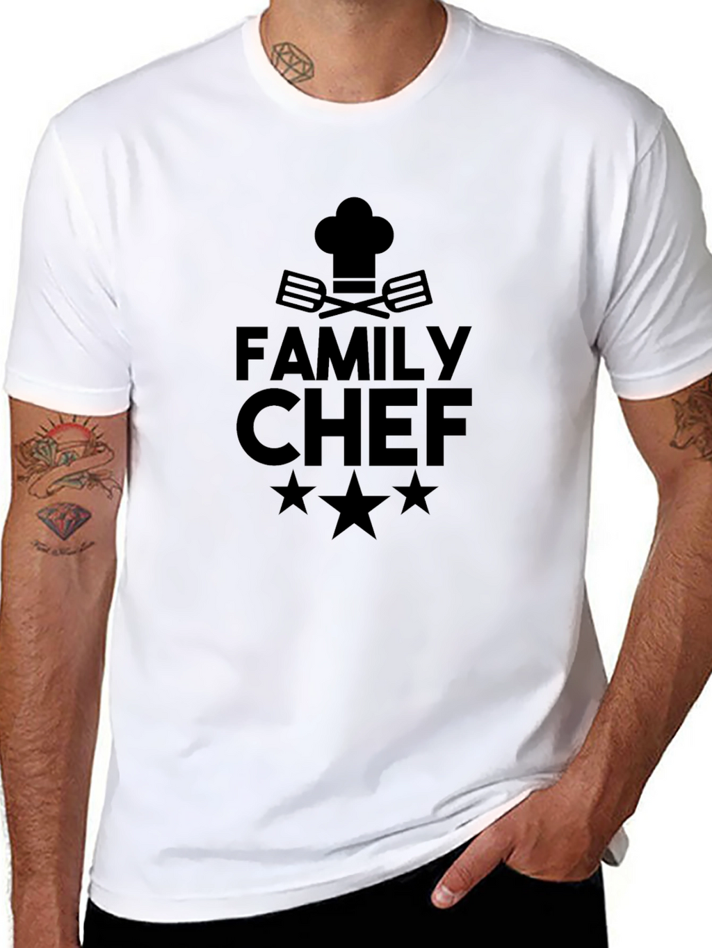 Family Chef Graphic T-Shirt - Black Casual Tee