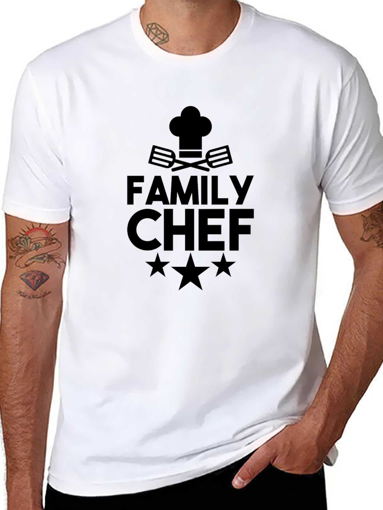 Family Chef Graphic T-Shirt - Black Casual Tee