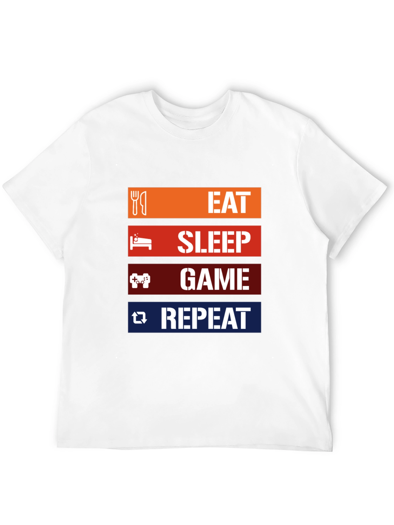 Eat Sleep Game Repeat Black T-Shirt