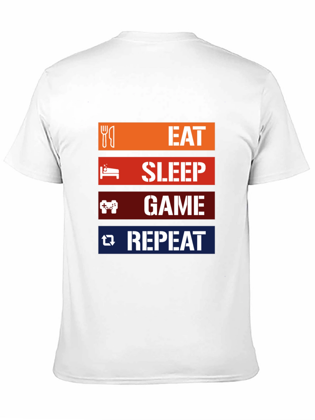 Eat Sleep Game Repeat Black T-Shirt