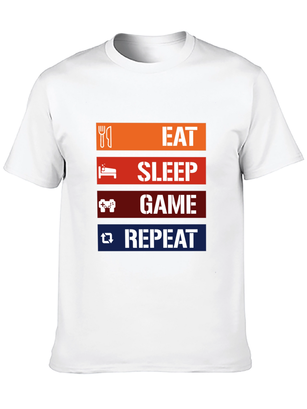 Eat Sleep Game Repeat Black T-Shirt