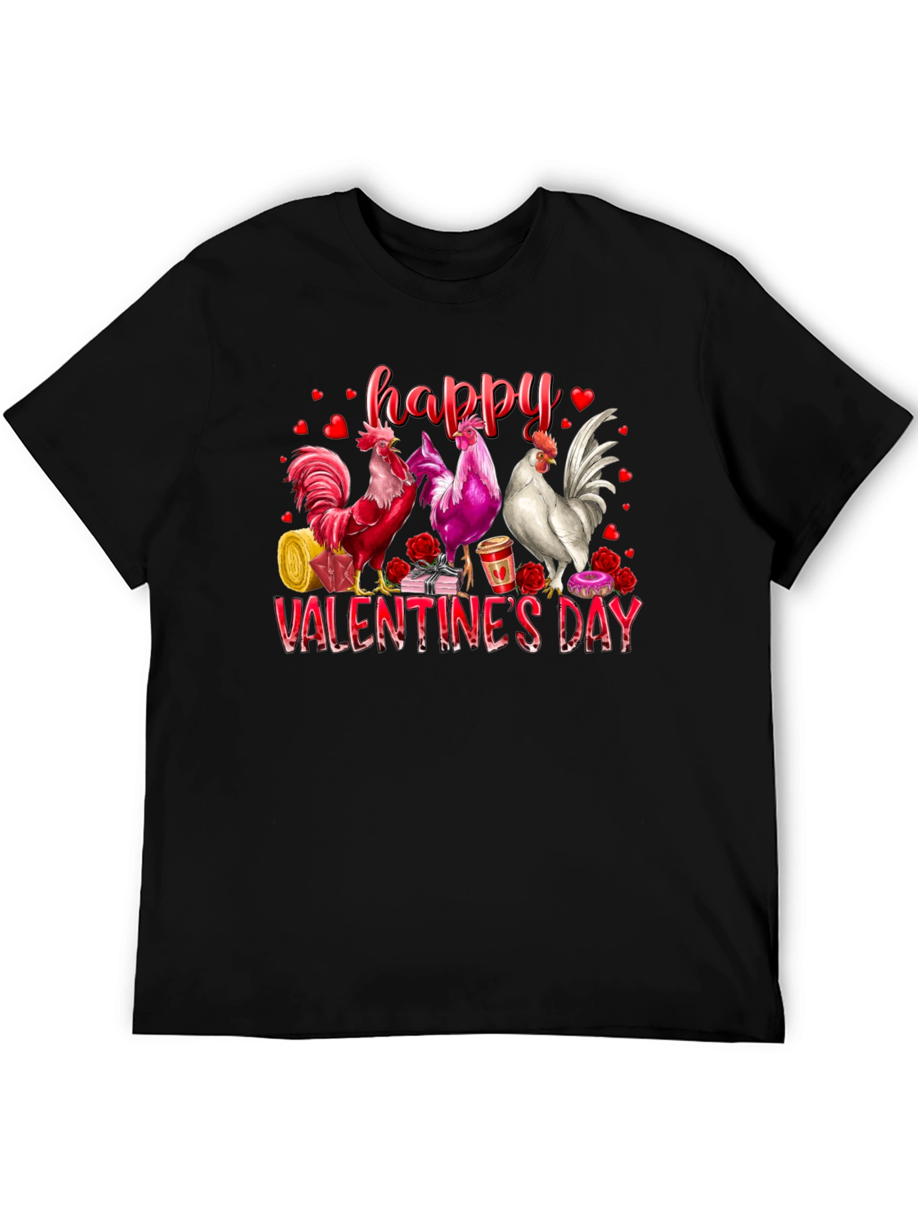 Happy Valentines Day Rooster Graphic Tee