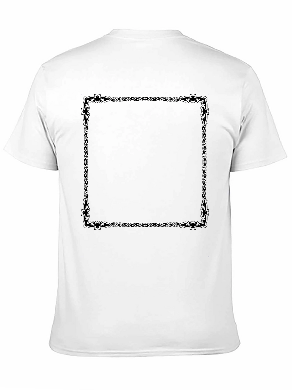 Black T-Shirt with Decorative Square Design