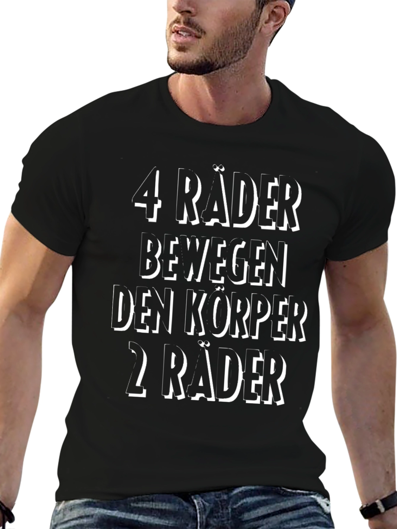 4 Rader Funny Mens Black T-Shirt