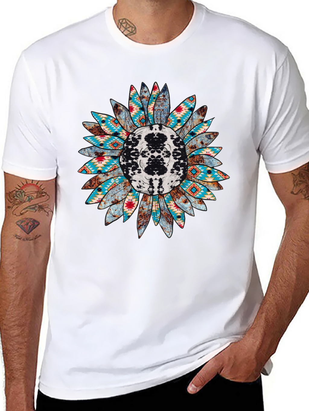 Rustic Sunflower Graphic Tee - Western Style Shirt